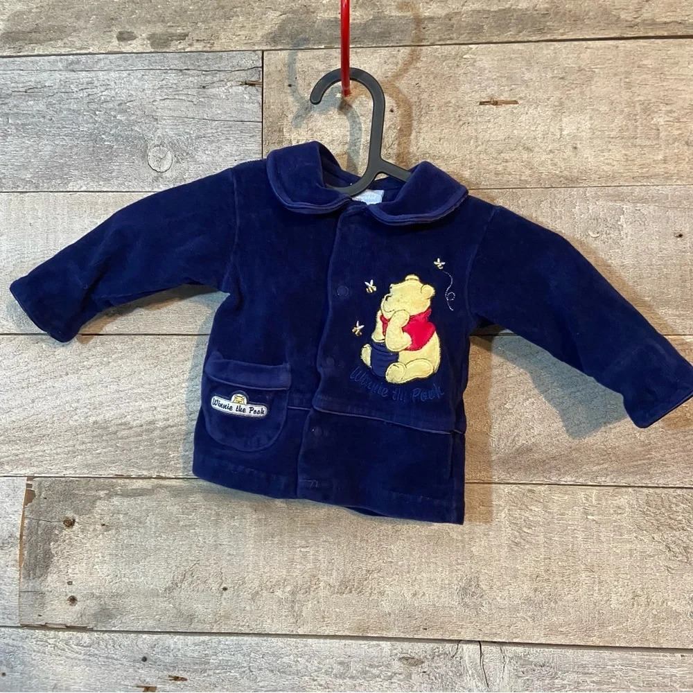 Disney Winnie the Pooh blue snap up jacket in size 3 months
